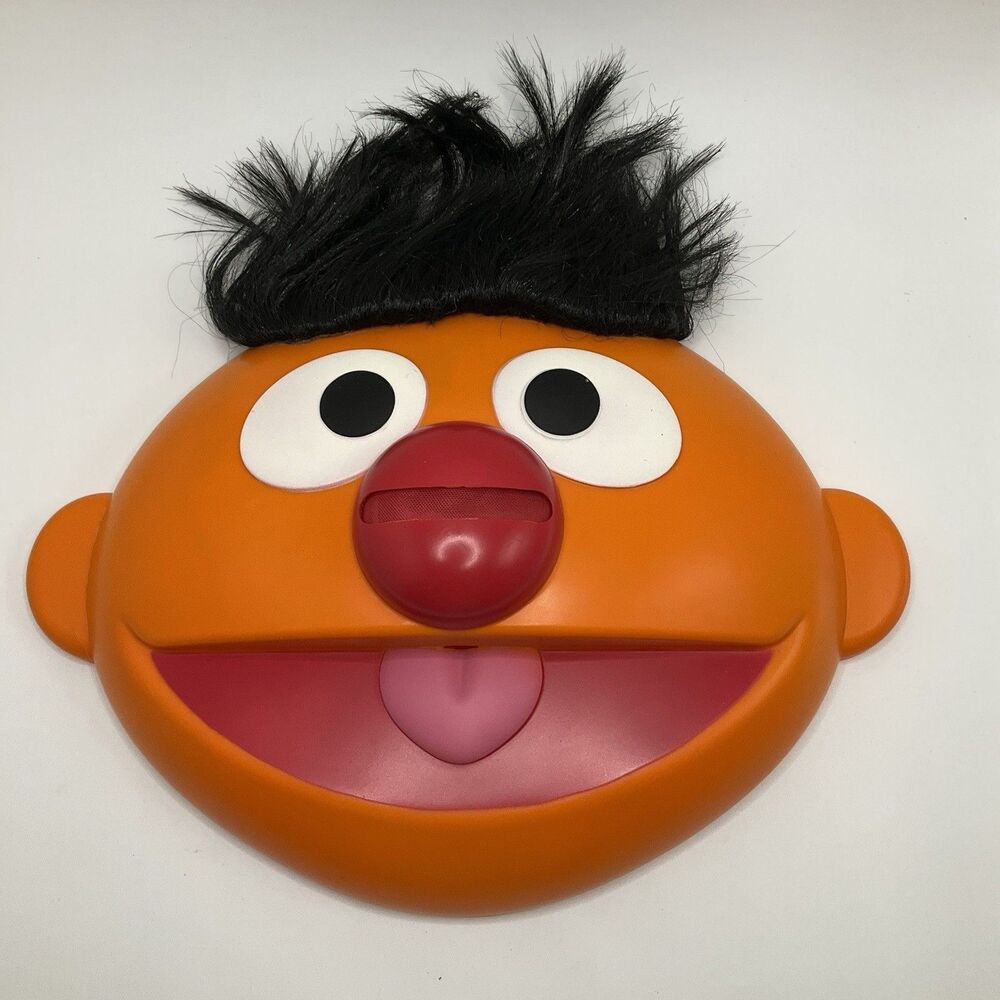ERNIE Sesame Street Halloween Costume Mask Fits Adult Bert Orange Muppets